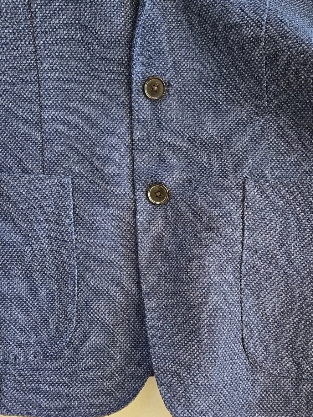 Scotch & Soda Navy Textured Men's Blazer Modern Two-Button Jacket, Medium